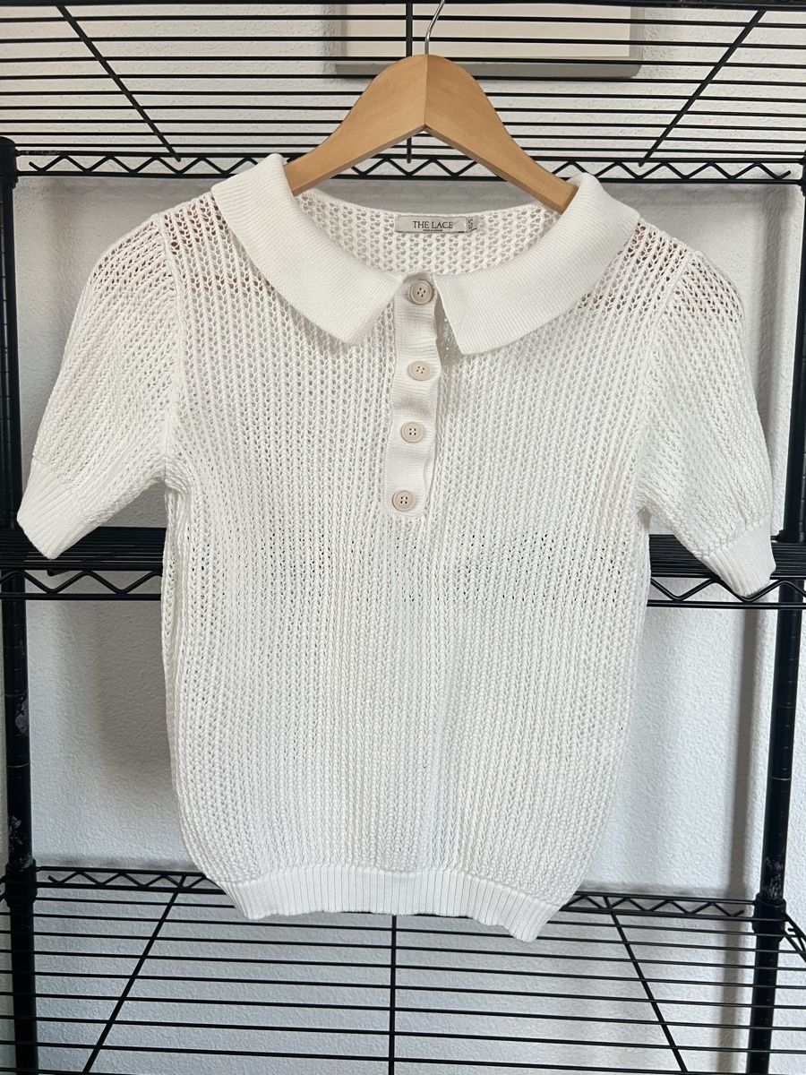 Polo-Shirts: THE LACE Strick-Poloshirt, Grösse S. – Gebraucht aus Villigen von Majiiic
