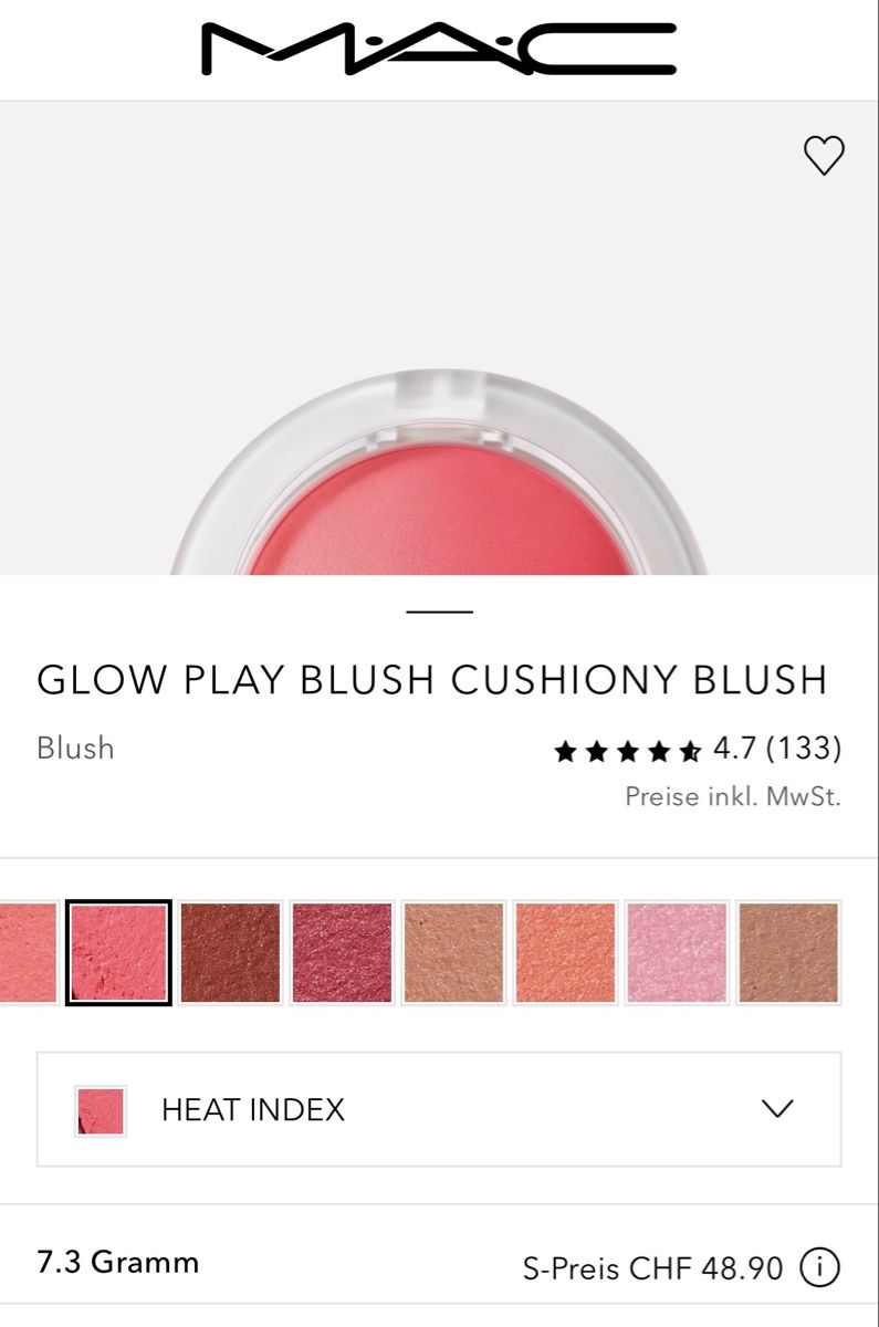 Mac Cosmetics Make-up: MAC Glow Play Blush, Farbe Heat Index – Usato da Zürich venduto da deruja 4