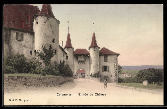 Cartoline postali: AK Colombier, Entrée du Château – Usato da Berlin venduto da bartko-reher