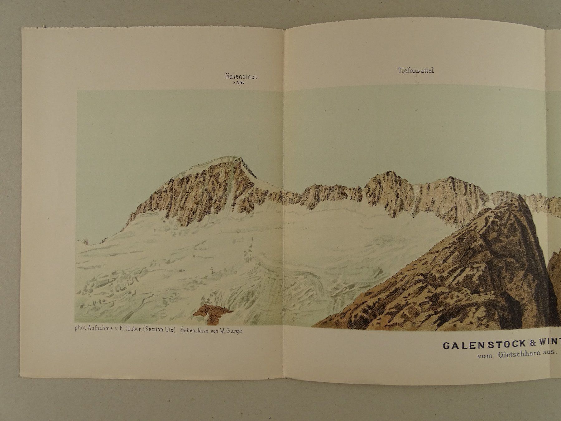 Cartine & Atlanti: PANORAMA GALENSTOCK & WINTERBERGKETTE – Usato da Grüningen venduto da Kartensammler