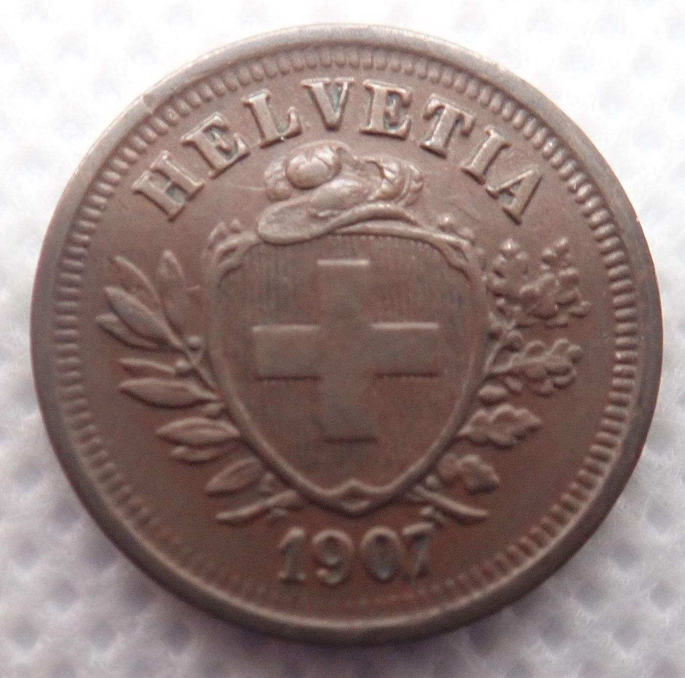 Alle Münzen: 1 Rappen 1907 unz / Stgl. – Gebraucht aus Winterthur von Rwa