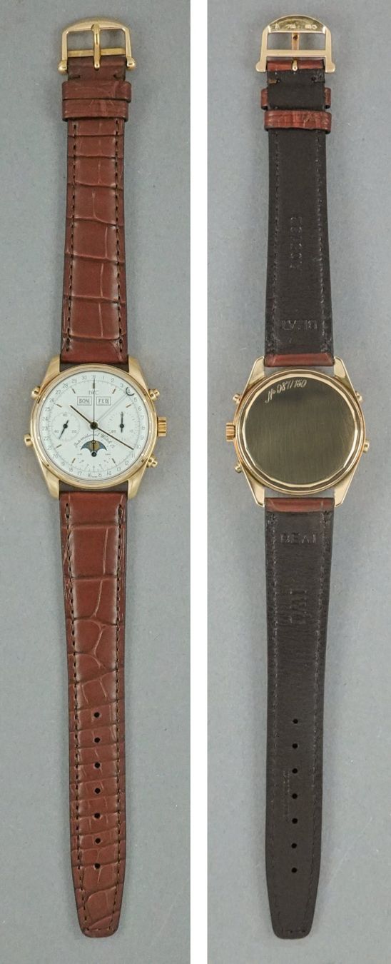 IWC Orologi: IWC Ref 3710 Chronograph triple date moon phase 18k Gold – Usato da Meilen venduto da Anonymous3 3