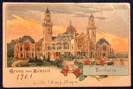 Historische Ansichtskarte Zürich Tonhalle, Jahrgang 1901