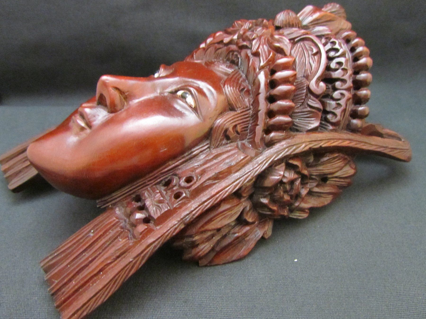 Statuette: Geschnitzte Holz-Maske Asien – Usato da Basel venduto da spinne02