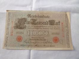 Reichsbanknote 1000 Mark ein Tausend Mark Berlin 1910