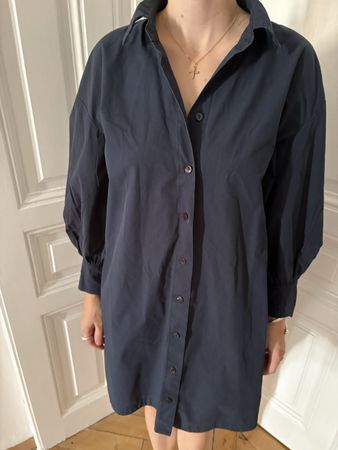 Damen Hemdblusenkleid dunkelblau Grösse S