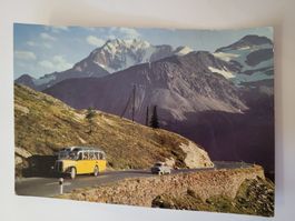 Ansichtskarte Alpenstrasse Postauto Saurer Rmu