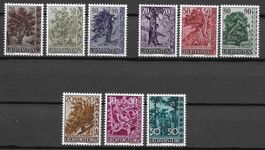 1958-59-60: Liechtenstein Bäume und Sträucher 3 Serie  **