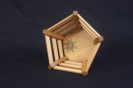 Panier artisanal en bois massif Edelweiss