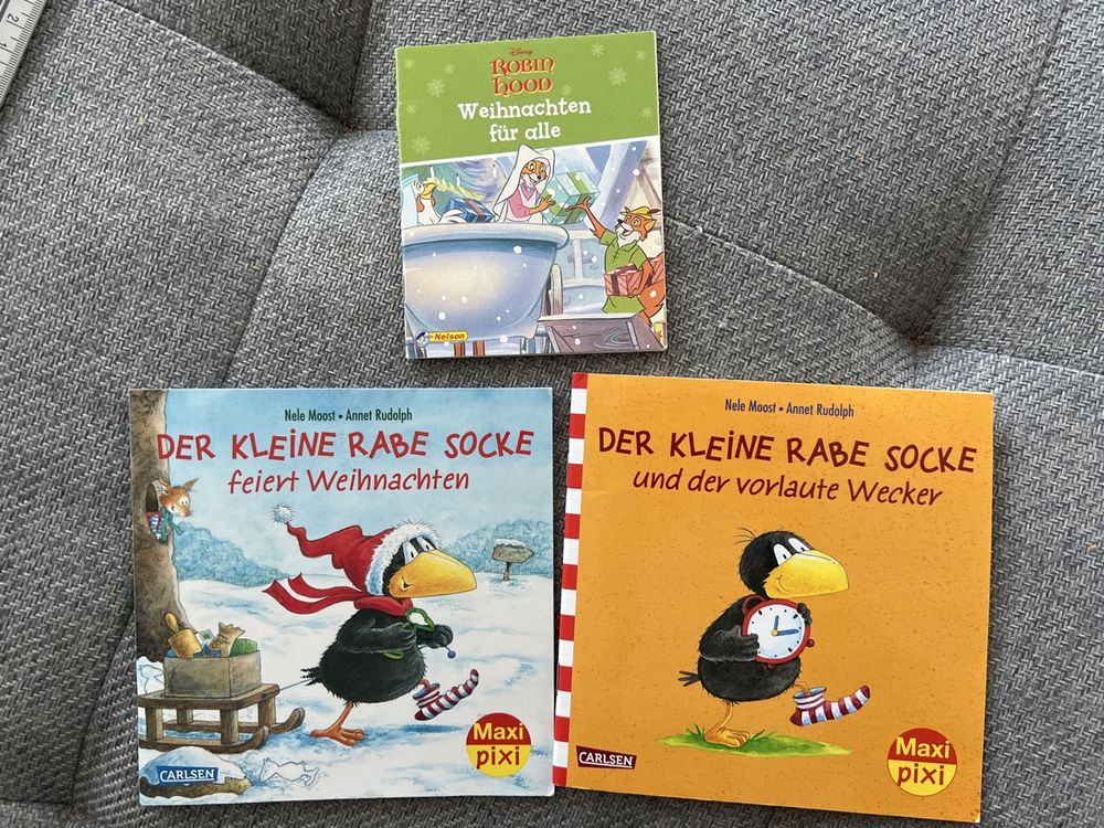 2 Maxi Pixi Büchlein Rabe Socke & 1 kl. Büchlein Robin Hood (Gebraucht ...
