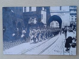 Echt Photo Karte Einmarsch in Bern Grenzbesetzung 1918 Jura 
