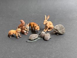 Schleich Waldtiere Fuchs Igel Hase