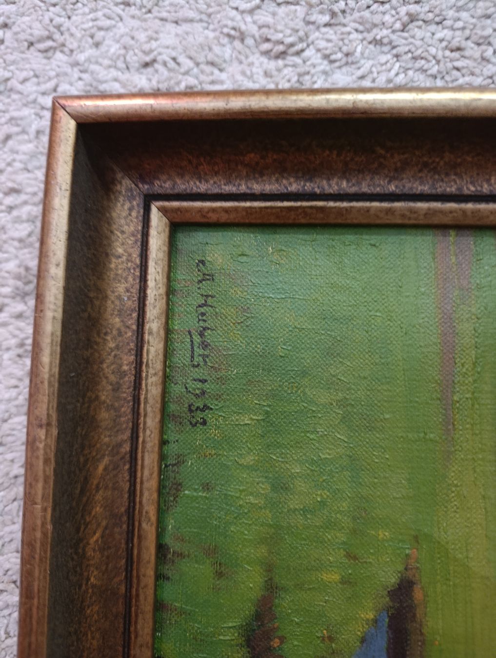 Gemälde: Gemälde Landschaft mit Bäumen und Fluss 1933 – Gebraucht aus Oberwangen b. Bern von bre_lmp2 1