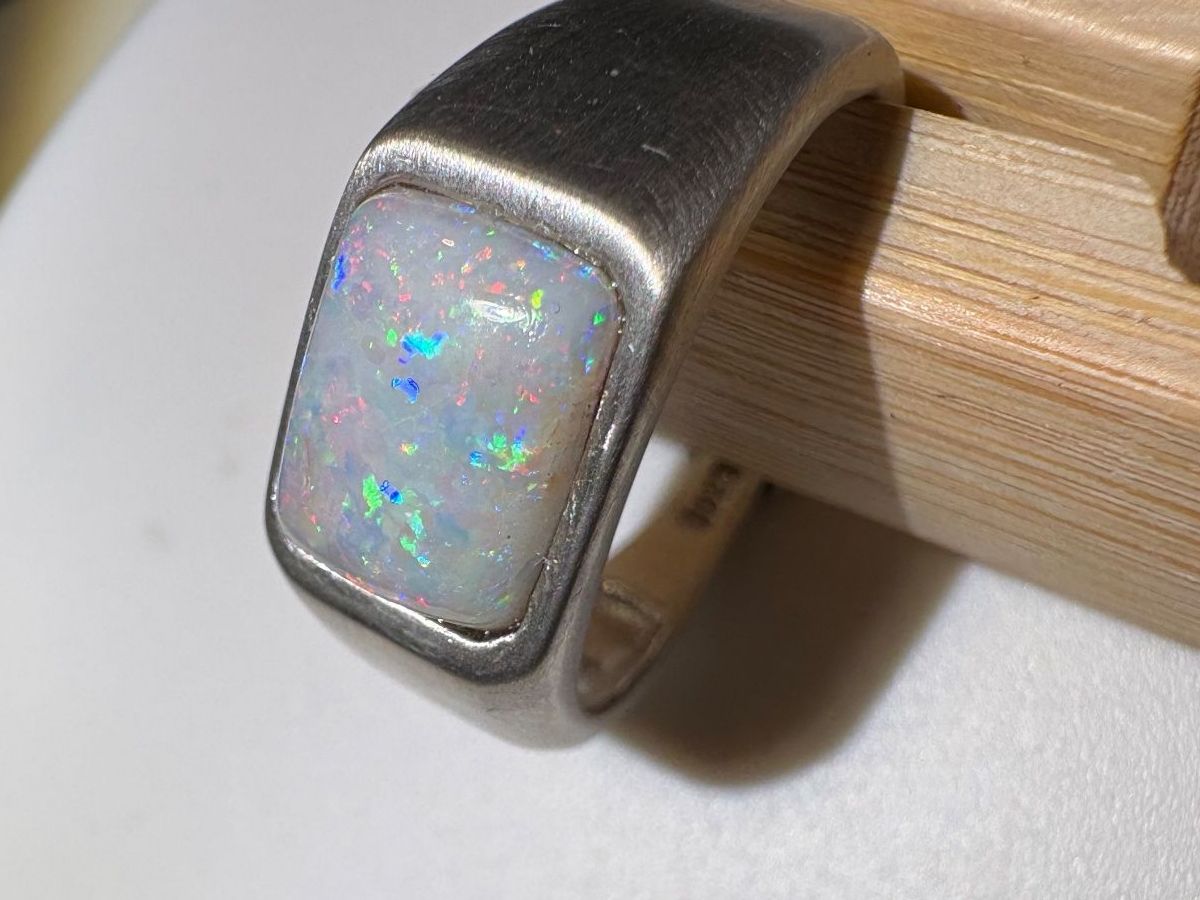Anelli: Ring Australischer Crystal-Opal+Silber, variable Grösse – Nuovo (secondo la descrizione) da Wilen b. Wil venduto da Tschirio 6