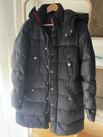 Men's Black Padded Down Jacket, Medium