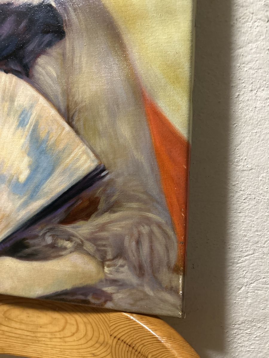 Dipinti: Gemälde, Junge Dame mit Fächer, gerahmt – Usato da Glarus venduto da KunstWerkEr-LS87 4