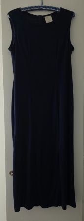 ELEGANTES LANGES KLEID DUNKELBLAU GR: 20 (Versand möglich)