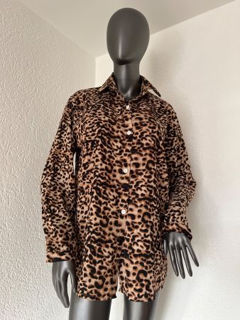 Langarm Frauen Shirts Leopard Drucken Gr L Braun