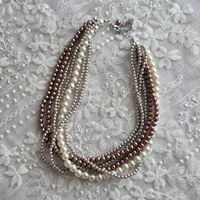 Halskette mit Perlen, Mehrreihig, Vintage Style, Top!
