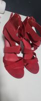 Rote Wildleder Sandalen, Sommer-Look, Grösse 38, Top!
