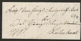 1866  Faltbrief von Aub nach Kulmbach (Deutschland)