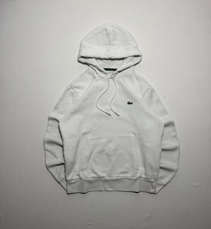 Lacoste White Hoodie – green crocodile logo 🤍🐊