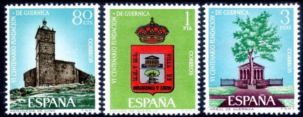 Briefmarken Spanien 1966 – Komplett. Ausgabe Wappen/Guernica, Postfrisch MNH, Katalog Nr. 1591-1612