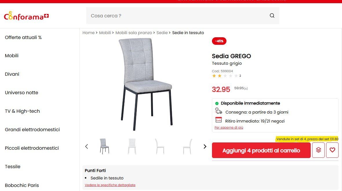 Stühle: Set di 6 sedie da pranzo – Gebraucht aus Ponte Tresa von mpm_6tk8 2