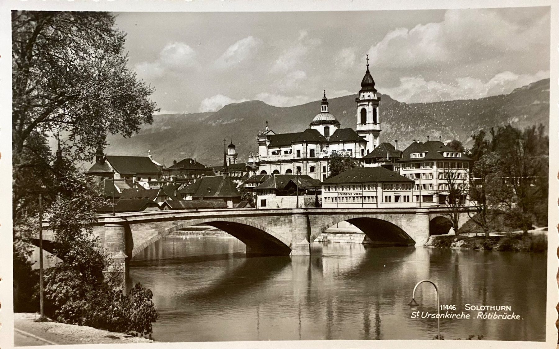 Ansichtskarten: SOLOTHURN - St. Ursenkirche - Rötibrücke – Gebraucht aus Root von ENGLAND-TREASURES 1