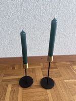 2er Set Kerzenständer, Metall Schwarz/Gold, Neuwertig