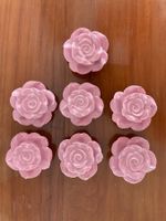 7 KERAMIK ROSEN  ROSA   DEKORATION  BASTELMATERIAL