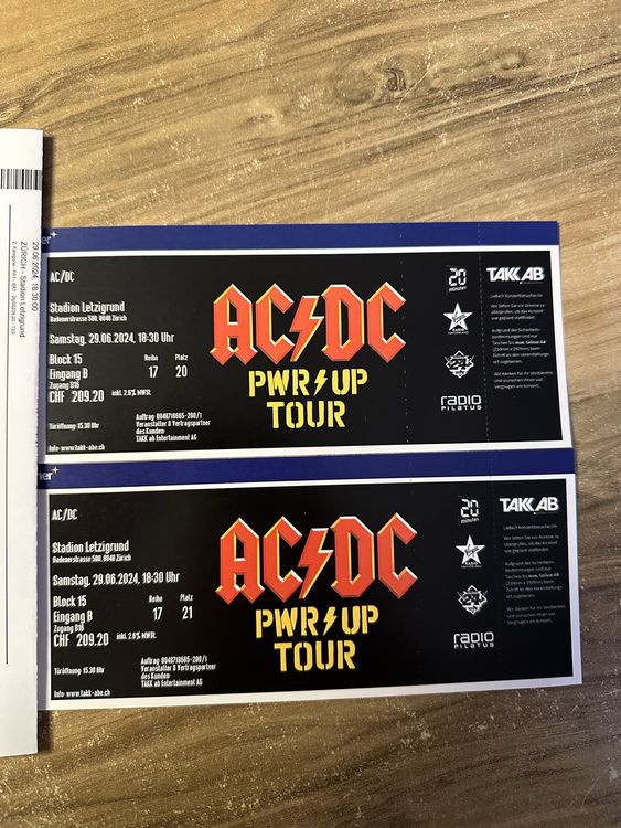 AC/DC Ticket (Sitzplätze) (Neu und originalverpackt) in Tuggen für CHF ...