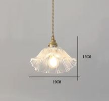 Lampe Suspendue Vintage en Pierre de Verre à Fleurs