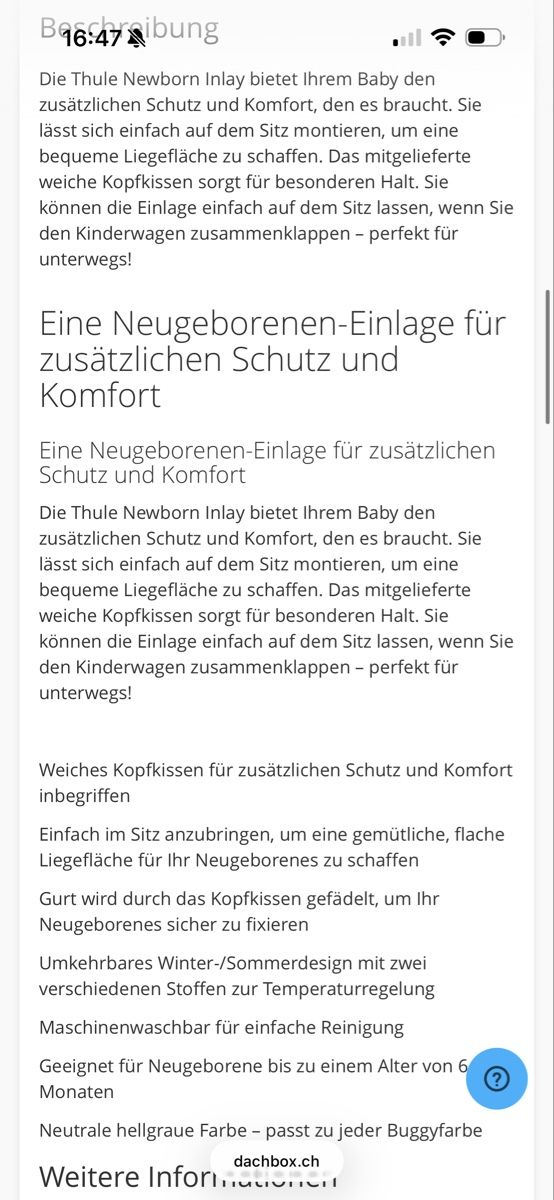 Thule Carrozzine: Thule Newborn Inlay – Usato da Olsberg venduto da got_pd7p 3