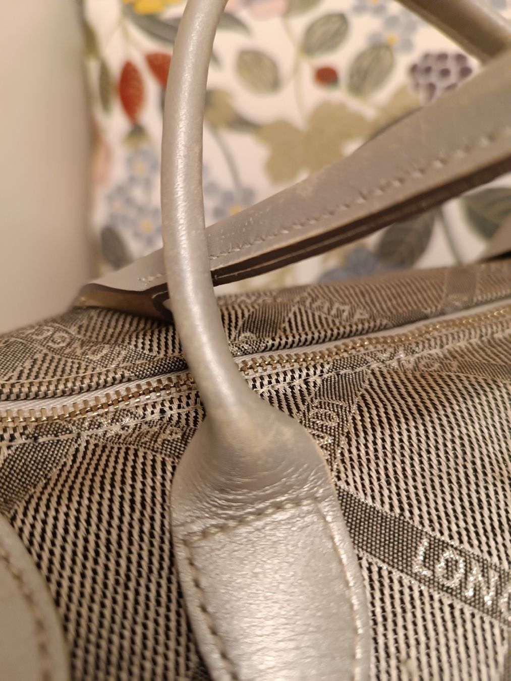Longchamp Borse da donna: Borsa Longchamp in tessuto grigio argentato – Usato da Gampelen venduto da jacopo189 2