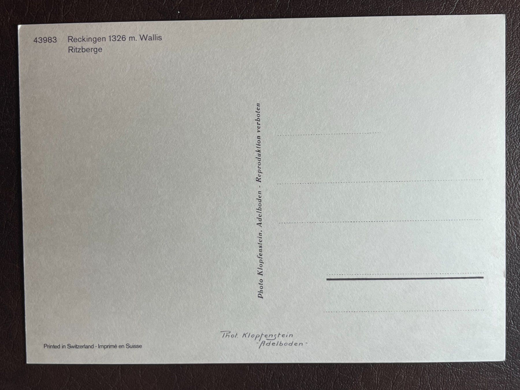 Cartoline postali: Reckingen mit Ritzberge – Usato da Steg VS venduto da _vinci_ 1