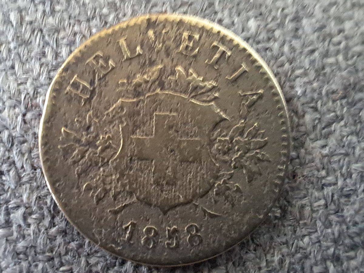 Tutti le monete: Pièce 20 centimes Suisse 1858 – Usato da LAUSANNE venduto da KWEW