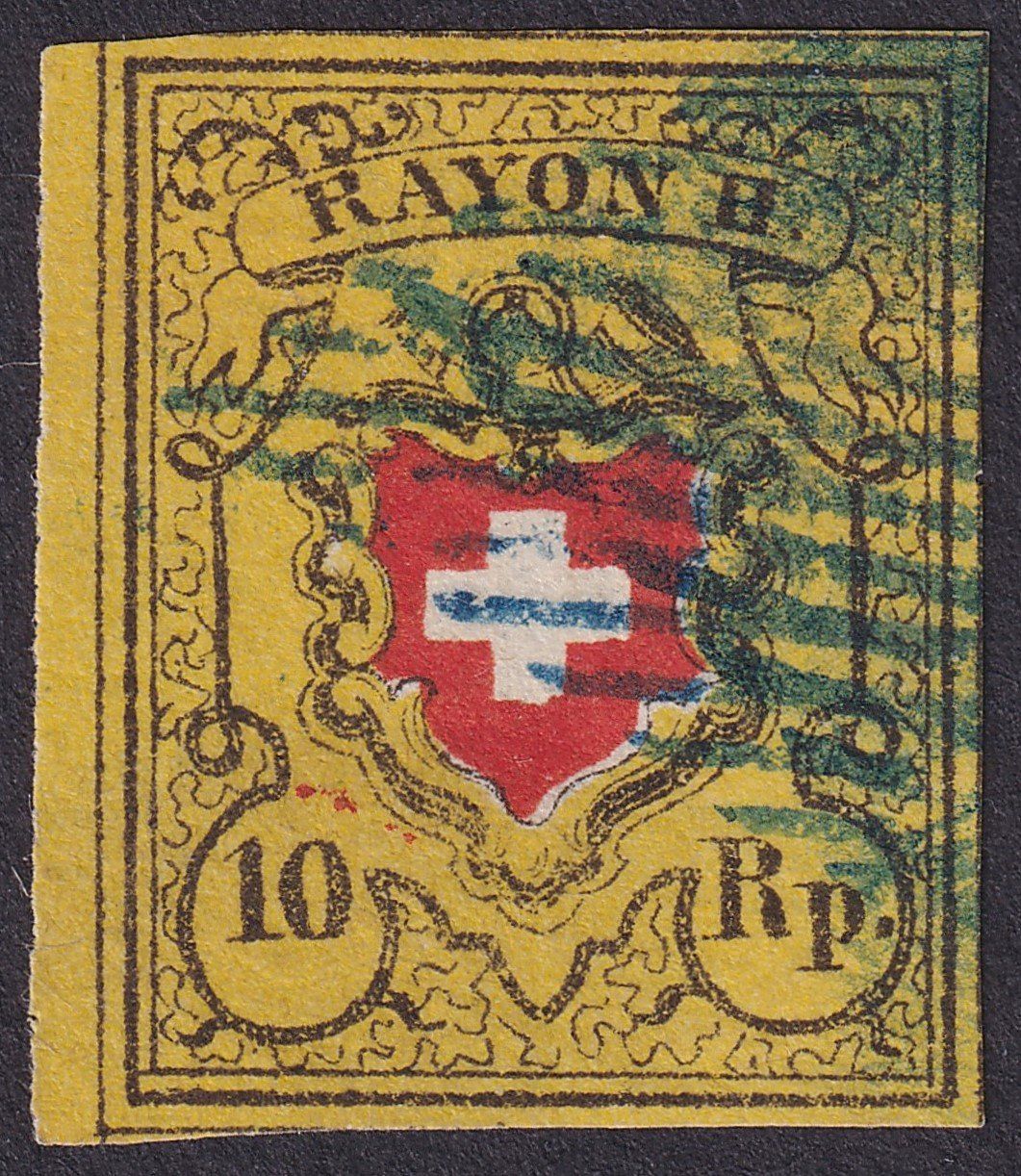 Alle Briefmarken: 16II, Rayon II T.25 B-LU, einwandfrei mit Bogenrand – Gebraucht aus Ebikon von SilvioFreund