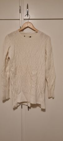 Damen Pullover weiss Groesse S Zopfmuster guter Zustand