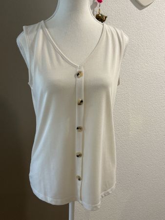 Damen Top ecruweiss mit V - Ausschnitt
