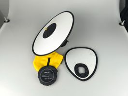 ROUNDFLASH und MATIN Kamera Blitzdiffusor Aufsatz