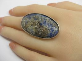 Vintage Ring Silber 925 extravagant Lapislazuli XXL