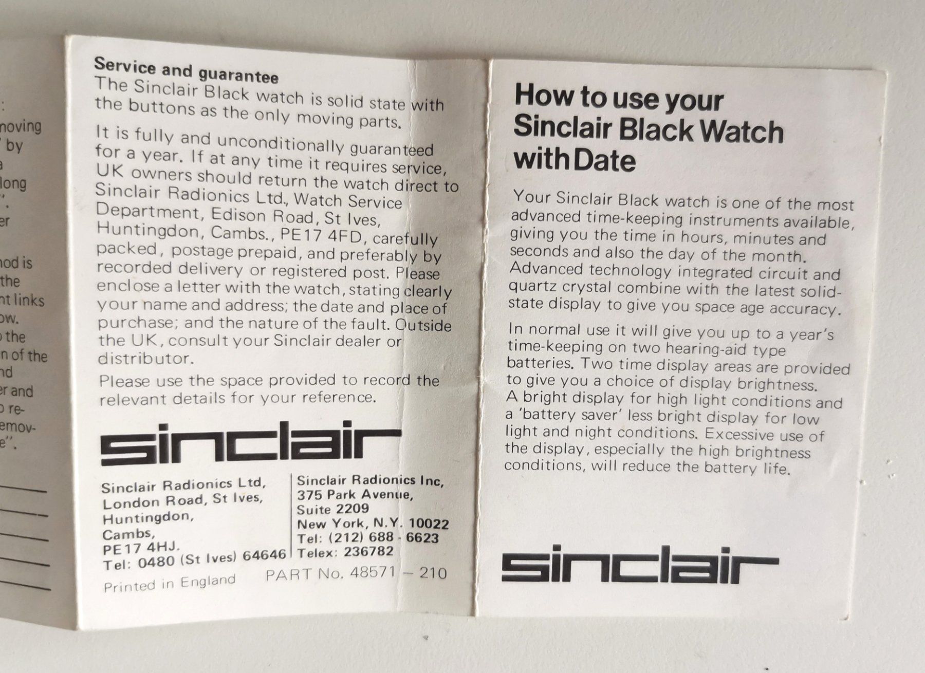 Orologi: Original SINCLAIR-Armband Uhr, Pioniermodell aus 1975 – Usato da Nottwil venduto da cas_8vg2 6