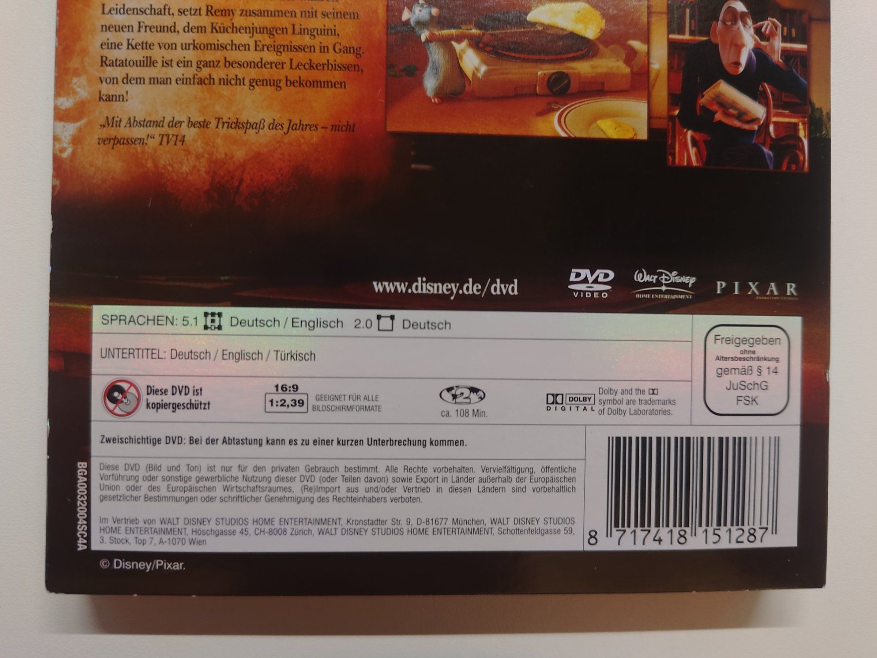 Alle DVDs: Ratatouille – Gebraucht aus Liestal von Kratzilla 3