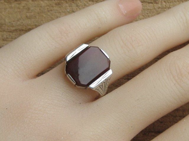Anelli: Antik Ring Silber 800 + WB Karneol Gr. 50 – Usato da Ermatingen venduto da Decovin 2