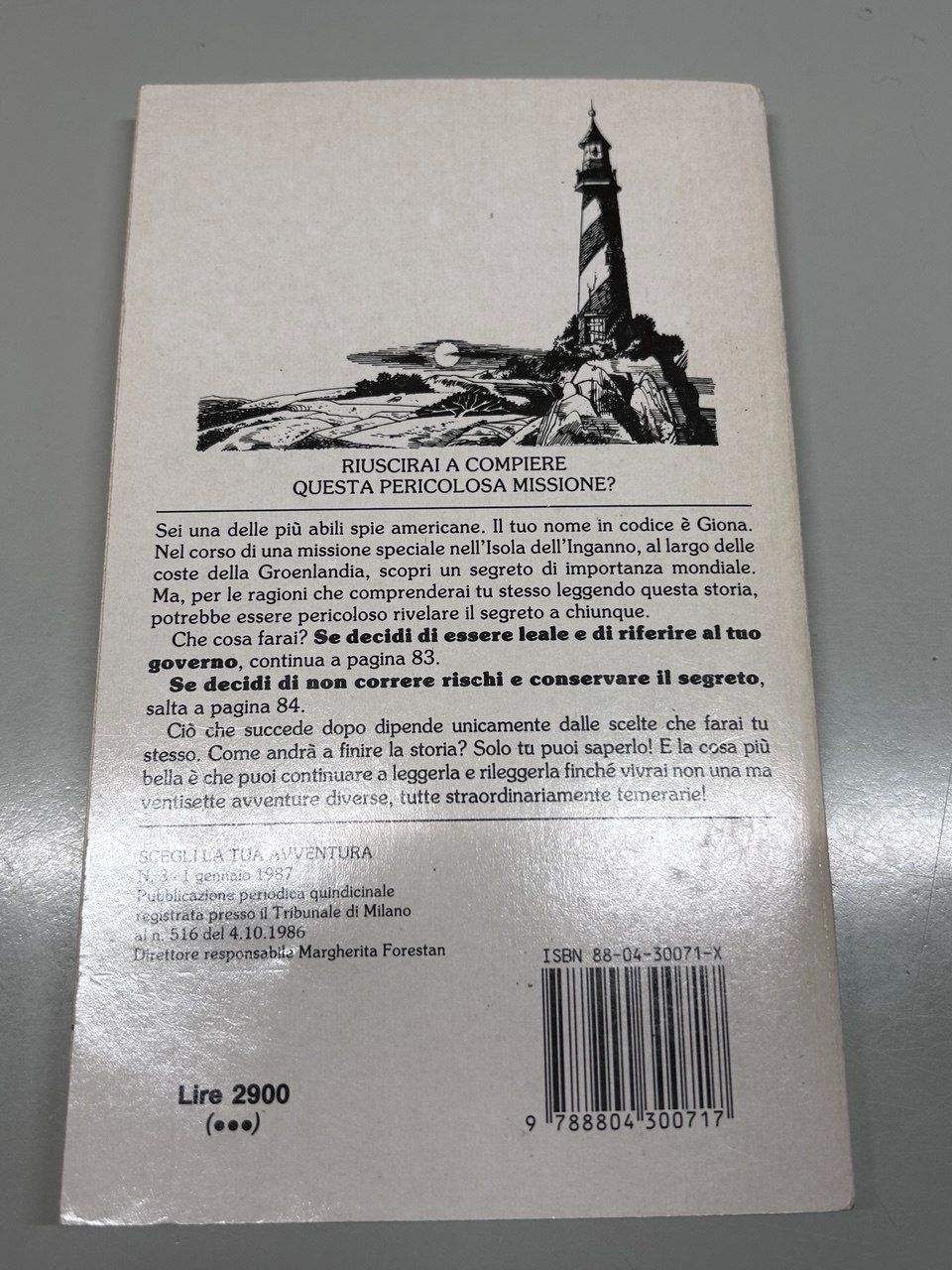 Bücher: N. 3 "Nome in codice: Giona" - Edward Packard 1987 – Gebraucht aus Giubiasco von LorisVale 1