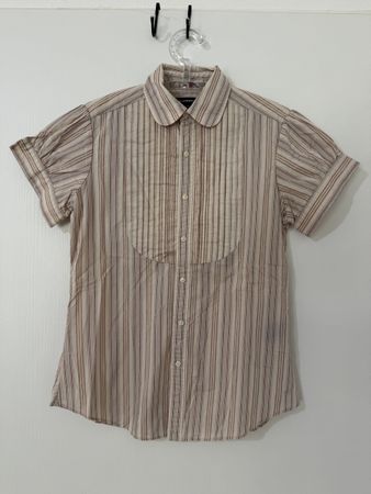 Ralph Lauren Damen Kurzarmhemd Gr 4 fit S Vintage gestreift
