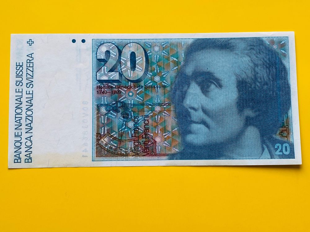 1980 Banknote 20.- bankfrisch Schweiz leichte Verfärbung (Neu (gemäss ...