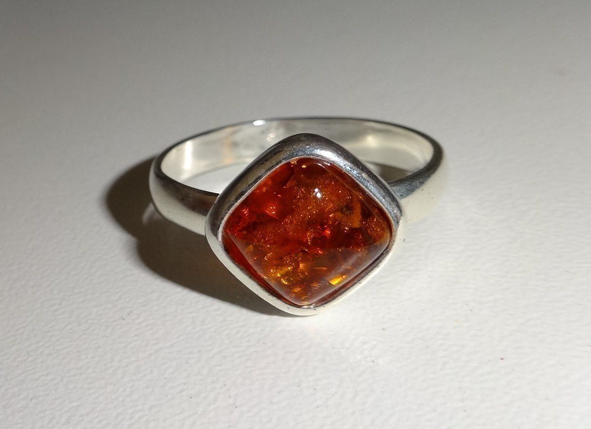 Anelli: ECHT! * Bernstein RING 925 Silber – Nuovo (secondo la descrizione) da Visp venduto da steinschmuckwelt
