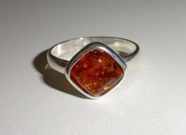 ECHT! * Bernstein RING 925 Silber